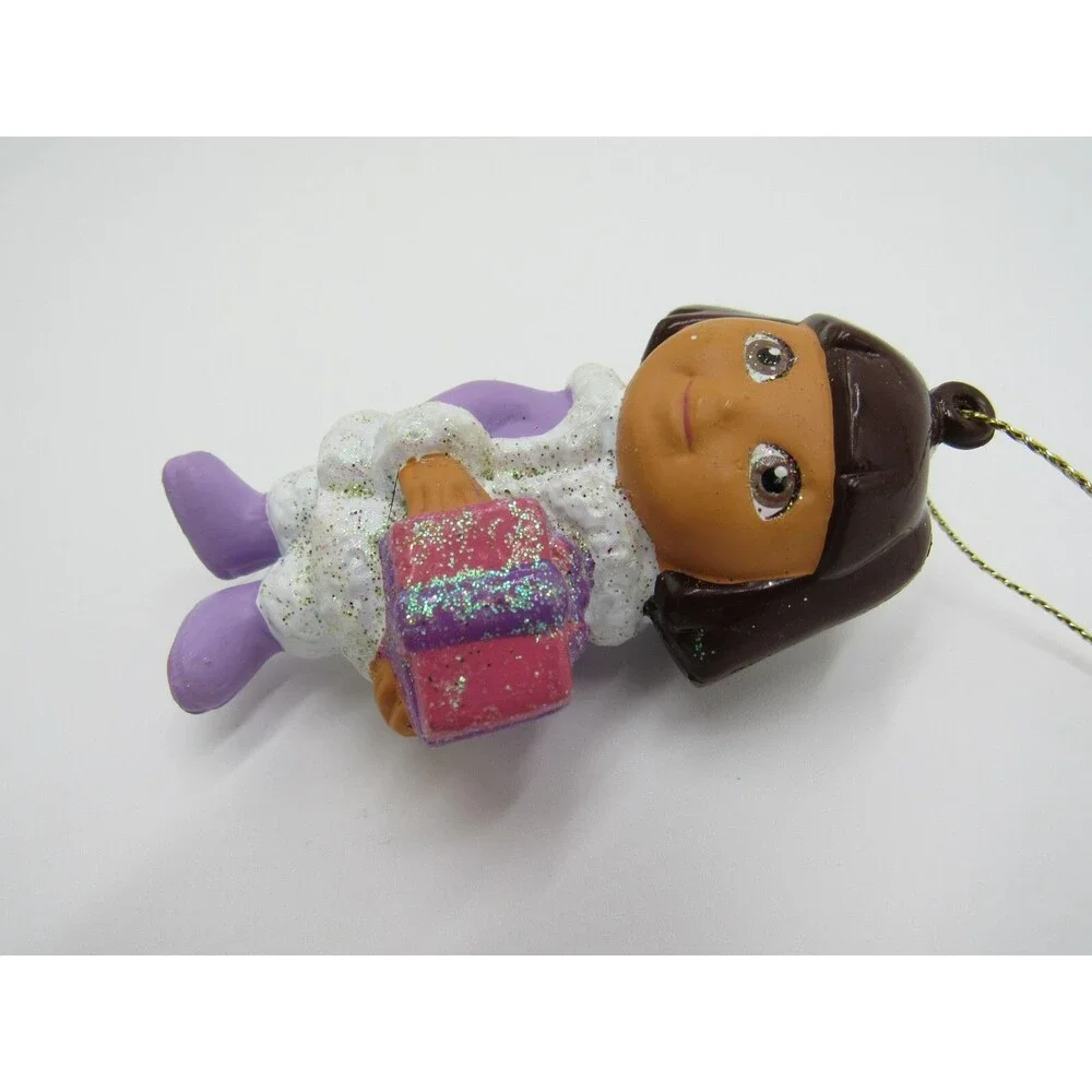 Dora the Explorer Christmas Tree Holiday Ornament Glittery Present Nickelodeon